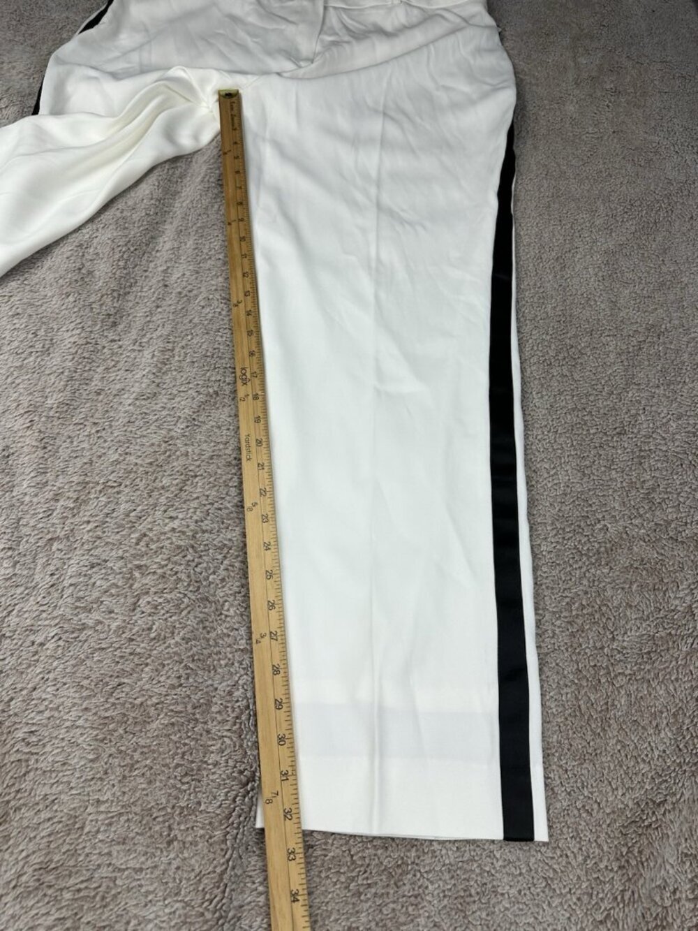 Little Black Tux Women's White Tuxedo Pants Black Side Stripe Size 16 NWT Formal - Picture 5 of 16